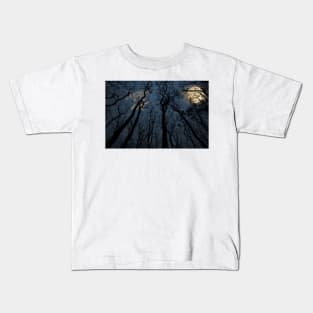 Surreal Haunted Forest During A Full Moon Kids T-Shirt